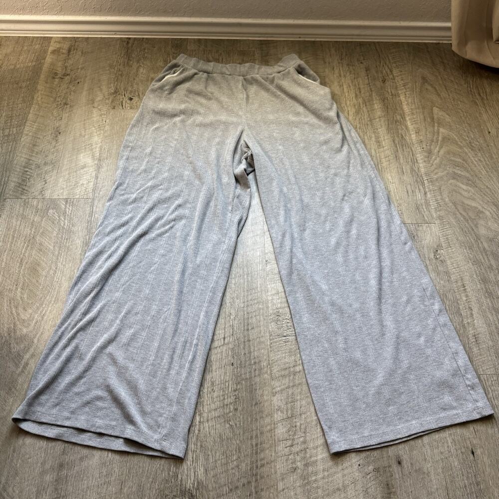 Abercrombie & Fitch Sweatpants Womens Large Gray Wide Leg Drawstring Loungewear